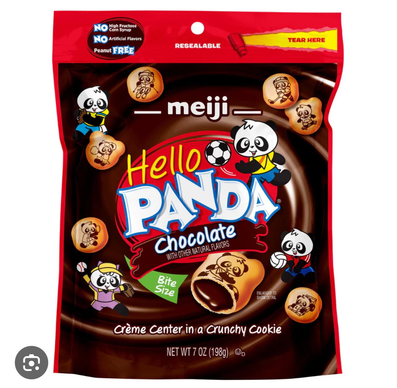 Meiji Hello Panda Chocolate Crème Filled Cookies – 7oz Pouch