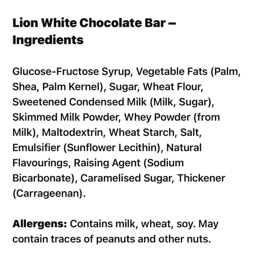 Nestlé Lion White Chocolate Bar – 42g (3-Pack)